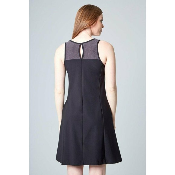 MONDETTA Women Tank Dress Performance + Luxury Black/Charcoal Fit Flare - Picture 2 of 9